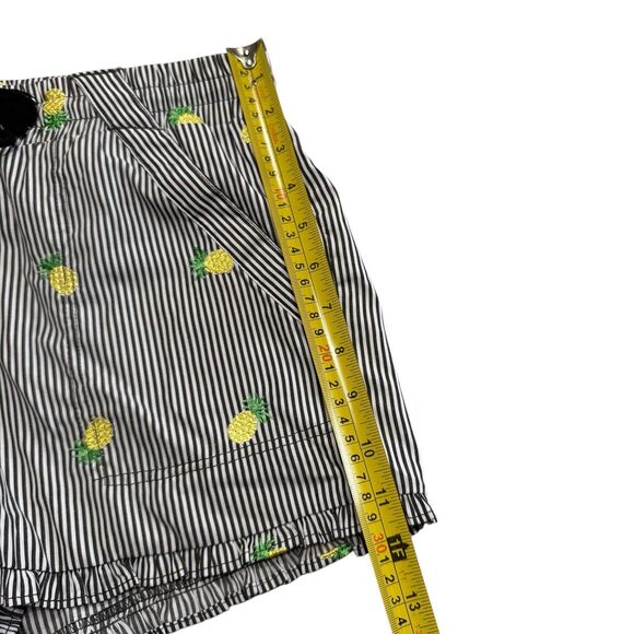 Jolt Stripe Pineapple Ruffle Shorts Black White Stripe Womens Large Drawstring - Picture 14 of 14